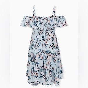 Torrid Size 1 Cold-shoulder blue floral mini dress